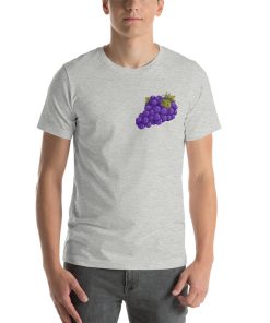 Unisex t-shirt with a picture of some grapes on it.