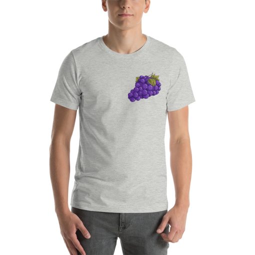 Unisex t-shirt with a picture of some grapes on it.