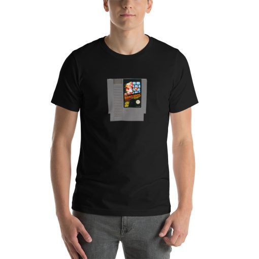 Unisex t-shirt with a NES Mario cartridge on it