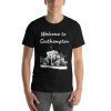 Unisex t-shirt that says "Welcome to Southampton" on it. Underneath is a picture of a landmark from Southampton.