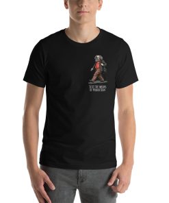 Unisex t-shirt with a picture of Karl Marx. Underneath it says "Seize the means of production"