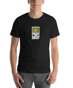 Unisex t-shirt with a picture of a Gameboy on it.