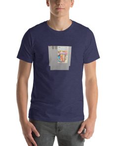 Unisex t-shirt with a NES California Games cartridge printed on it.