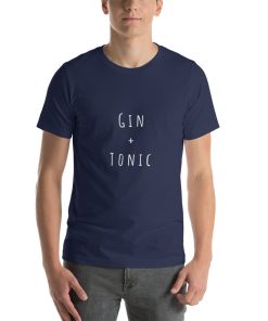 Unisex t-shirt with the recipe for a Gin and Tonic on it.