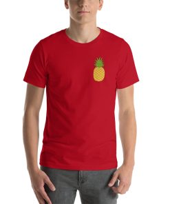 Unisex t-shirt with a picture of a pineapple on it.