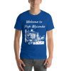 Unisex t-shirt that says "Welcome to High Wycombe" on it. Underneath is a picture of a landmark from High Wycombe.