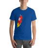 Unisex t-shirt with a picture of a fire extinguisher that's on fire.