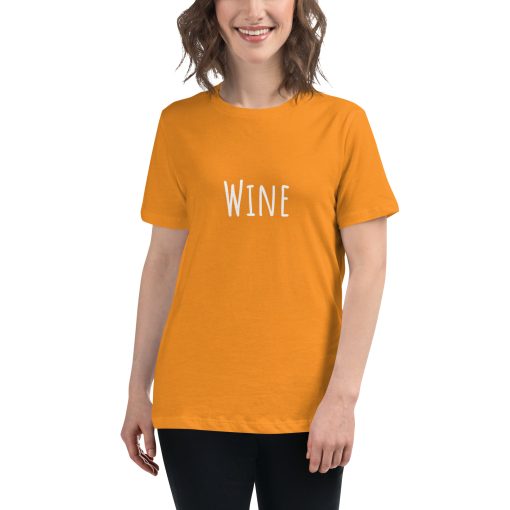 Women's t-shirt with the word "Wine" on it.