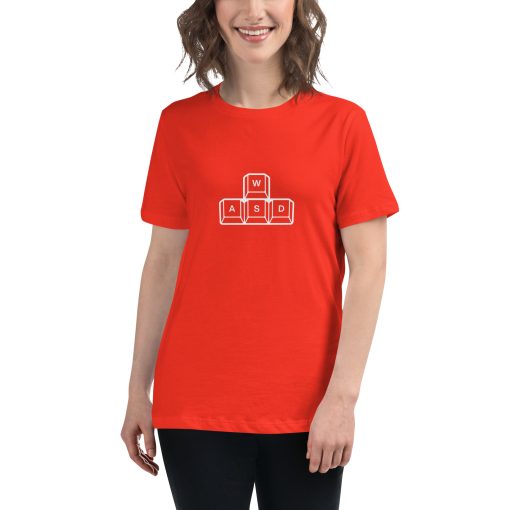 Women's t-shirt with the WASD keyboard keys on it.