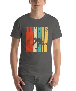 Unisex t-shirt that says "Tennis" on it in a stylized way.