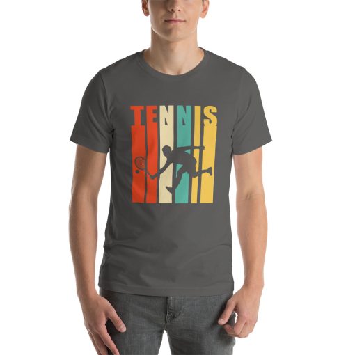 Unisex t-shirt that says "Tennis" on it in a stylized way.