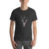 Unisex t-shirt with the picture of a deer's head with big antlers.