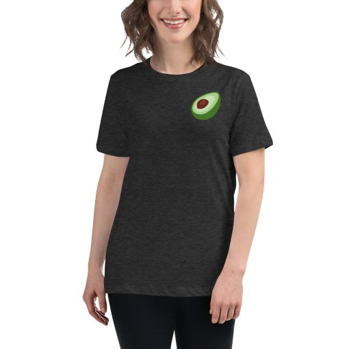 Women's t-shirt with a picture of an avocado on it.