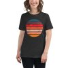 Women's cut t-shirt with a retro image of a sunset