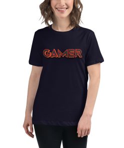 Women's t-shirt that says "Gamer" on it in stylised writing.