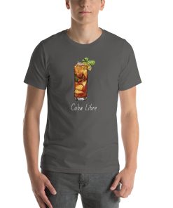 Unisex t-shirt with the picture of a Cuba Libre on it.