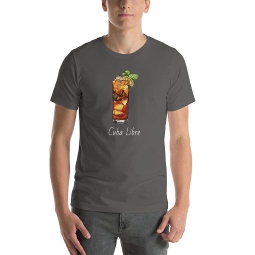 Unisex t-shirt with the picture of a Cuba Libre on it.