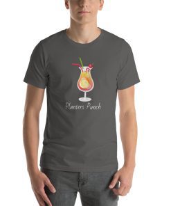 Unisex t-shirt with a picture of a planters punch cocktail on it.