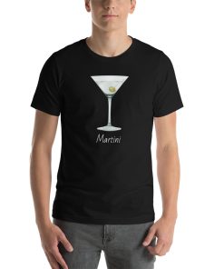 Unisex t-shirt with a picture of a Martini on it.