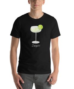 Unisex t-shirt with a picture of a daiquiri on it.