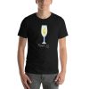 Unisex t-shirt with a picture of a French 75 cocktail on it.