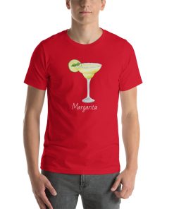 Unisex t-shirt with a picture of a margarita cocktail on it.