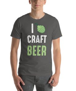 Unisex t-shirt that says "I (hops) craft beer" on it.