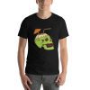 Unisex t-shirt with a picture of a tiki style cocktail served out of a green skull.