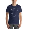 Unisex t-shirt with a picture of a faded guitar pick on it.