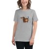 Women's t-shirt with a picture of a dog's backside on it.