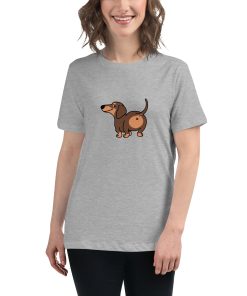 Women's t-shirt with a picture of a dog's backside on it.