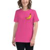 Women's cut t-shirt with a picture of a banana on it.