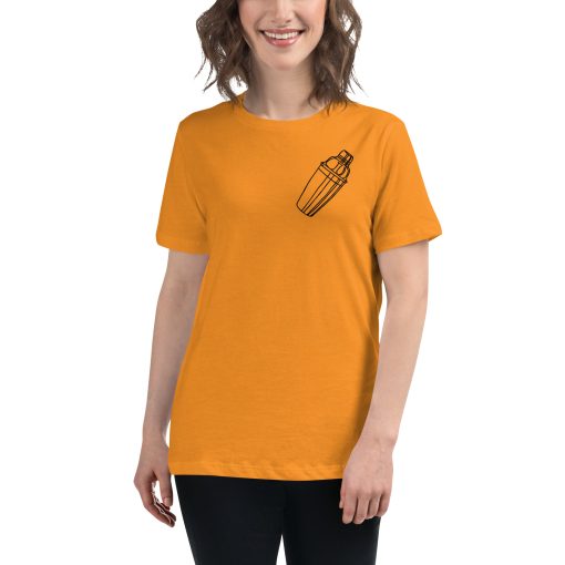 Women's t-shirt with a picture of a cocktail shaker on it.