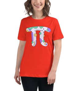 Women's t-shirt with a picture of a pi symbol on it.